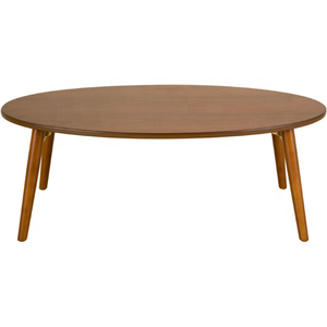 Table pliante ovale en bois massif pour café