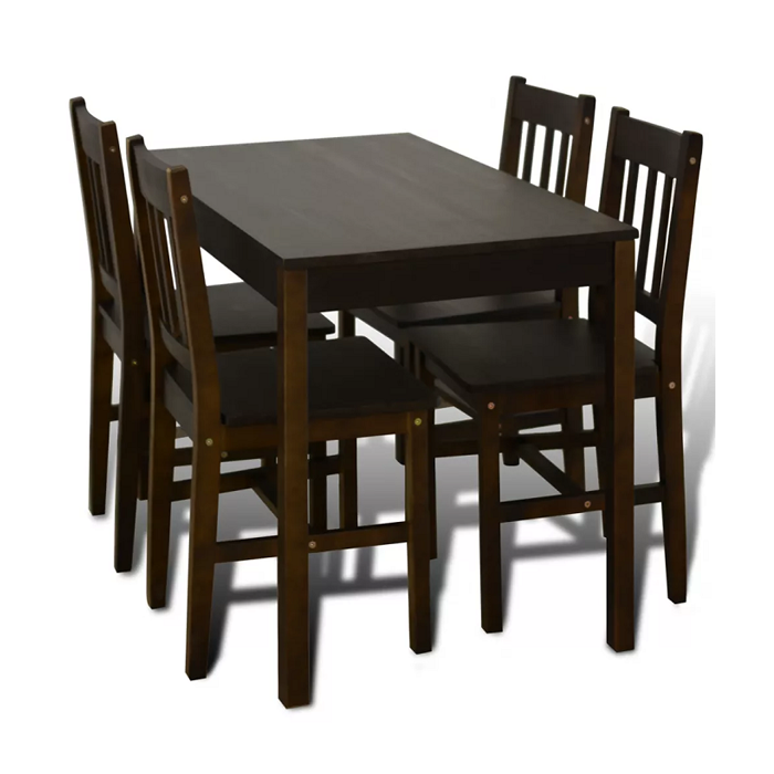 Table et chaises en bois massif pour salle à manger