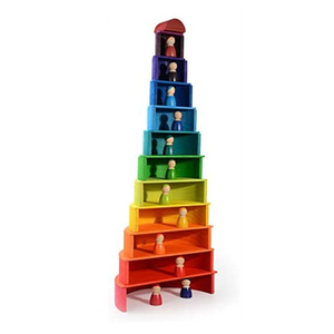 23 jouets de construction de construction arc-en-ciel en bois PC